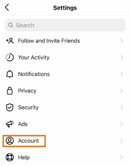 Account option