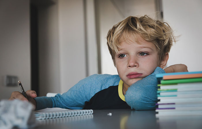 Child frustrated with school work