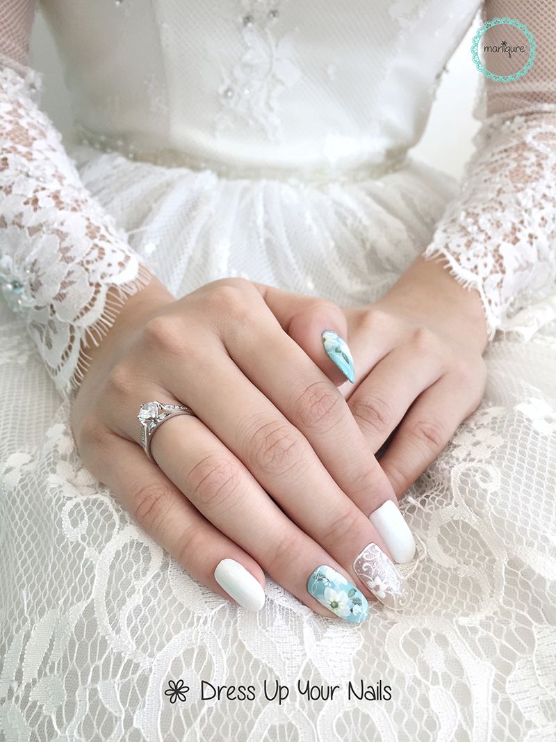 Wedding nails bride manicure nail art design 1