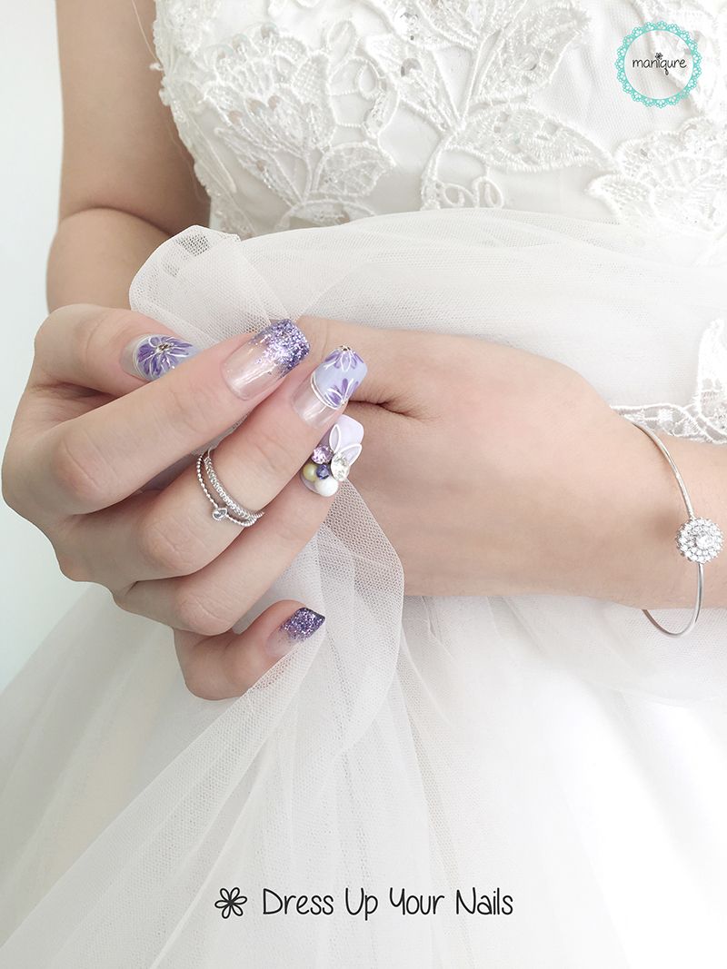 Wedding nails bride manicure nail art design 18