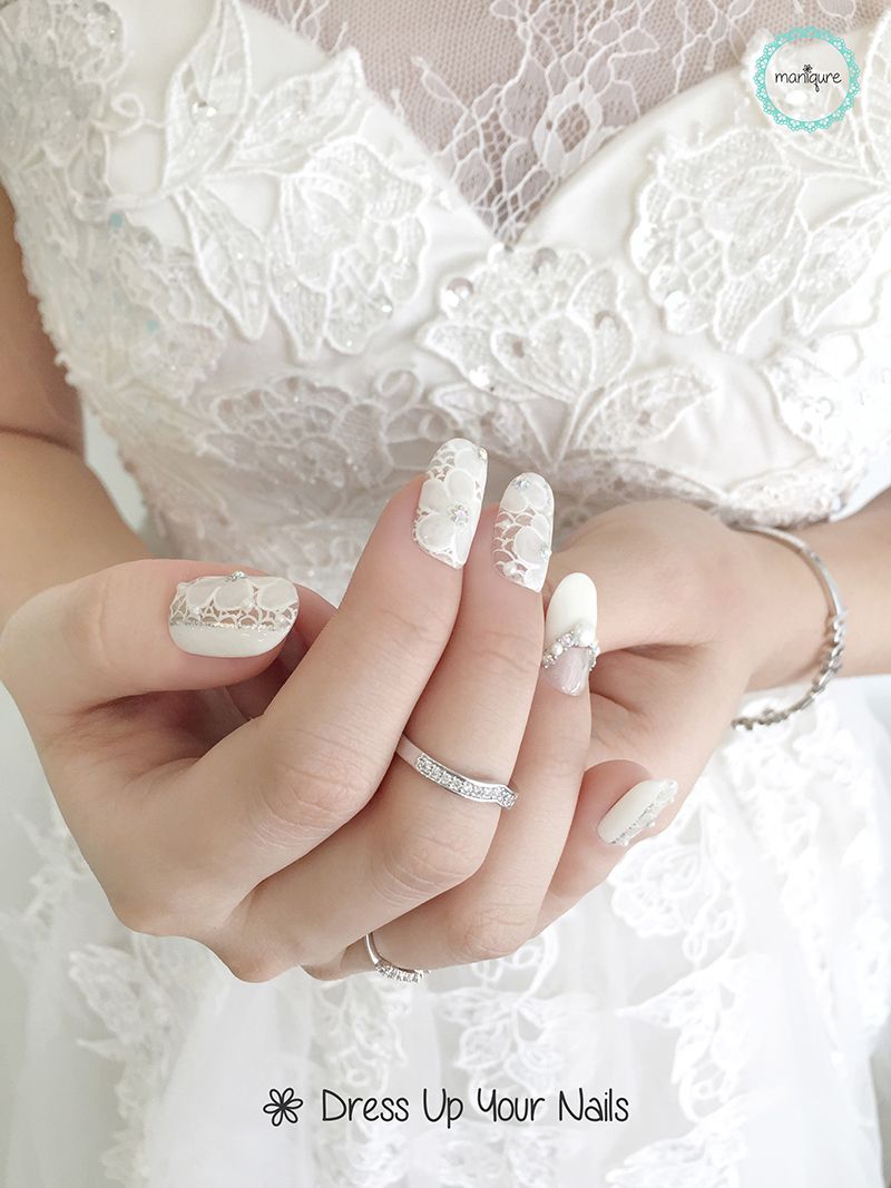 Wedding nails bride manicure nail art design 19