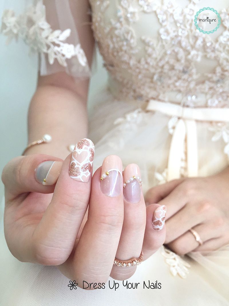 Wedding nails bride manicure nail art design 2