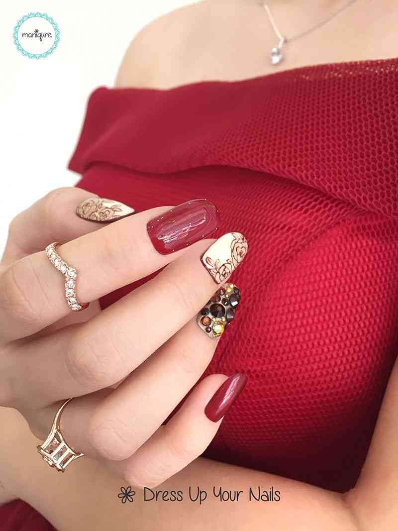 Wedding nails bride manicure nail art design 6